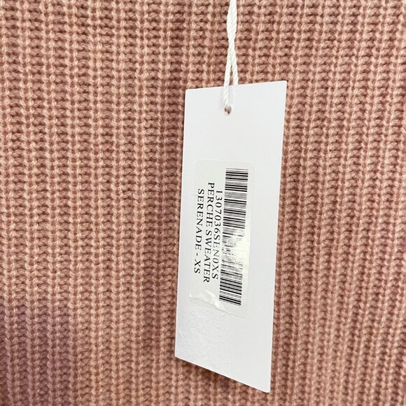 New Reformation Perche 100% Cashmere Puff Sleeve Sweater Serenade Pink XS $228 - Picture 4 of 6